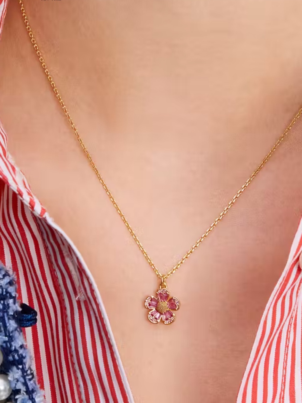Kate Spade Fleurette Pendant Necklace In Purple - Picture 2 of 6